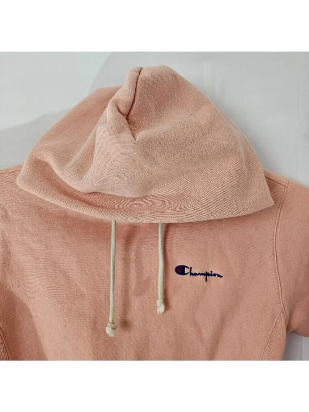 Champion Hoodie Womens XS Pink Reverse Weave Warm Up Sweatshirt Pullover - Picture 2 of 8